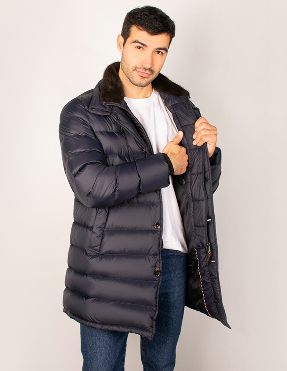 Abrigo efecto doble prenda para hombre 3