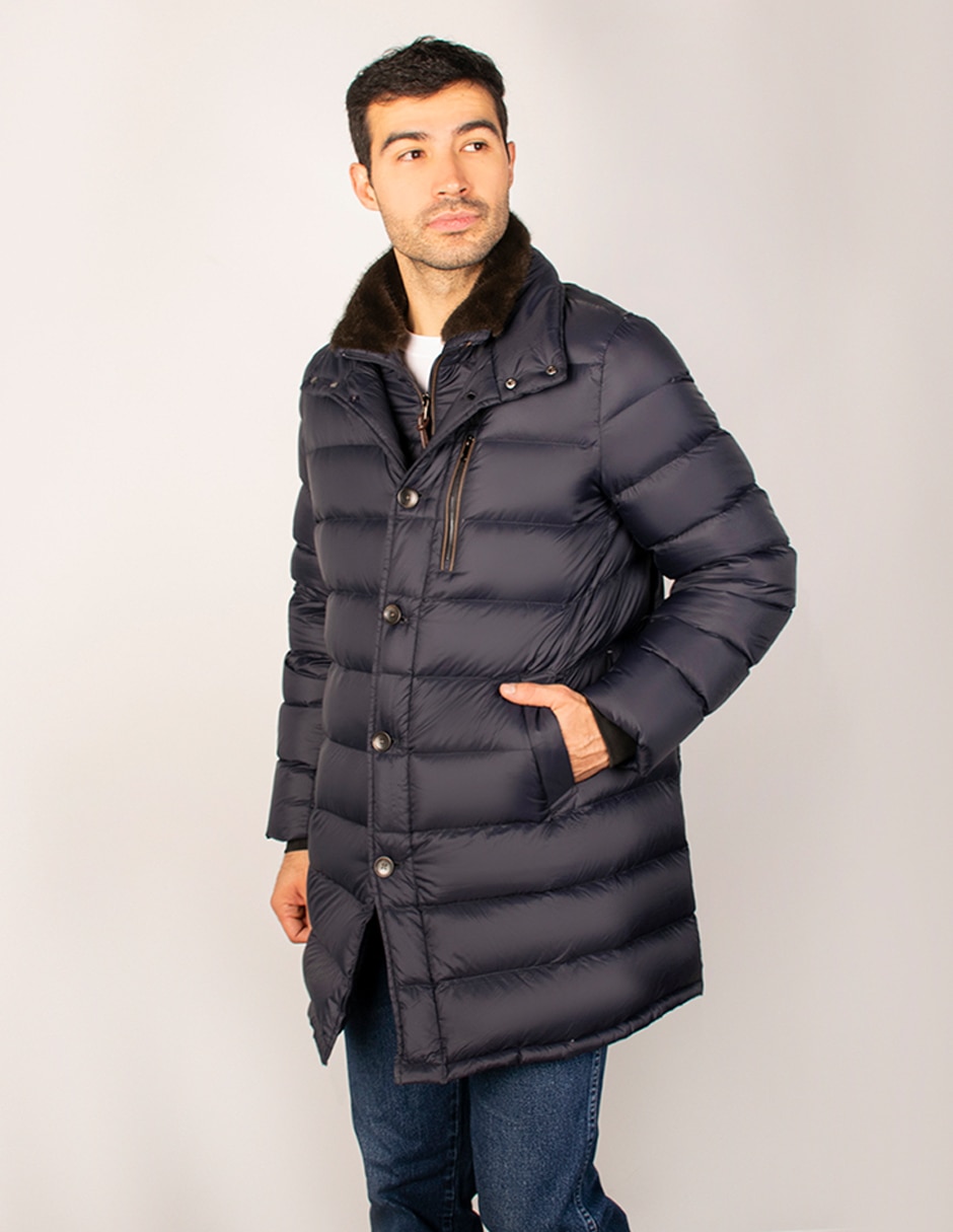Abrigo efecto doble prenda para hombre 4