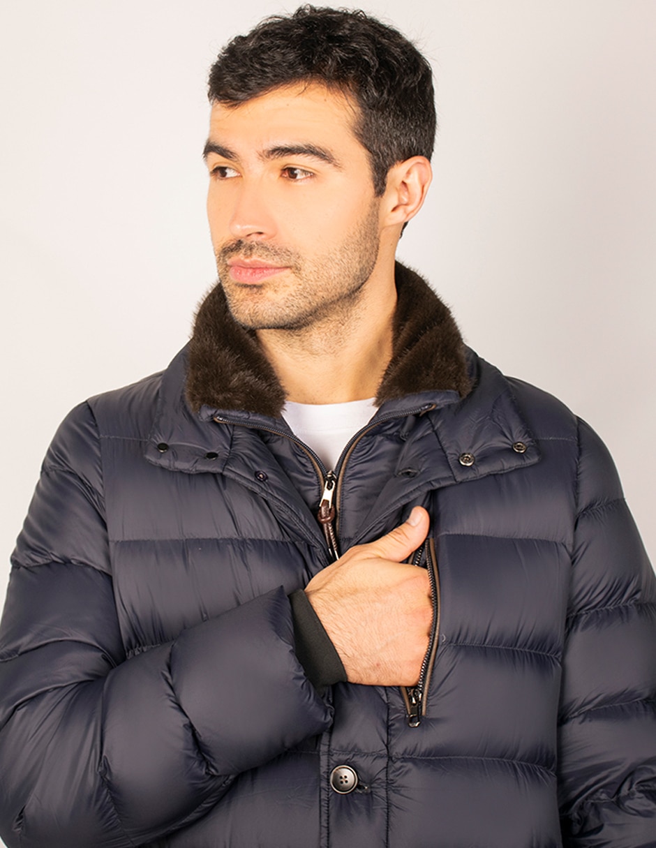 Abrigo efecto doble prenda para hombre 5