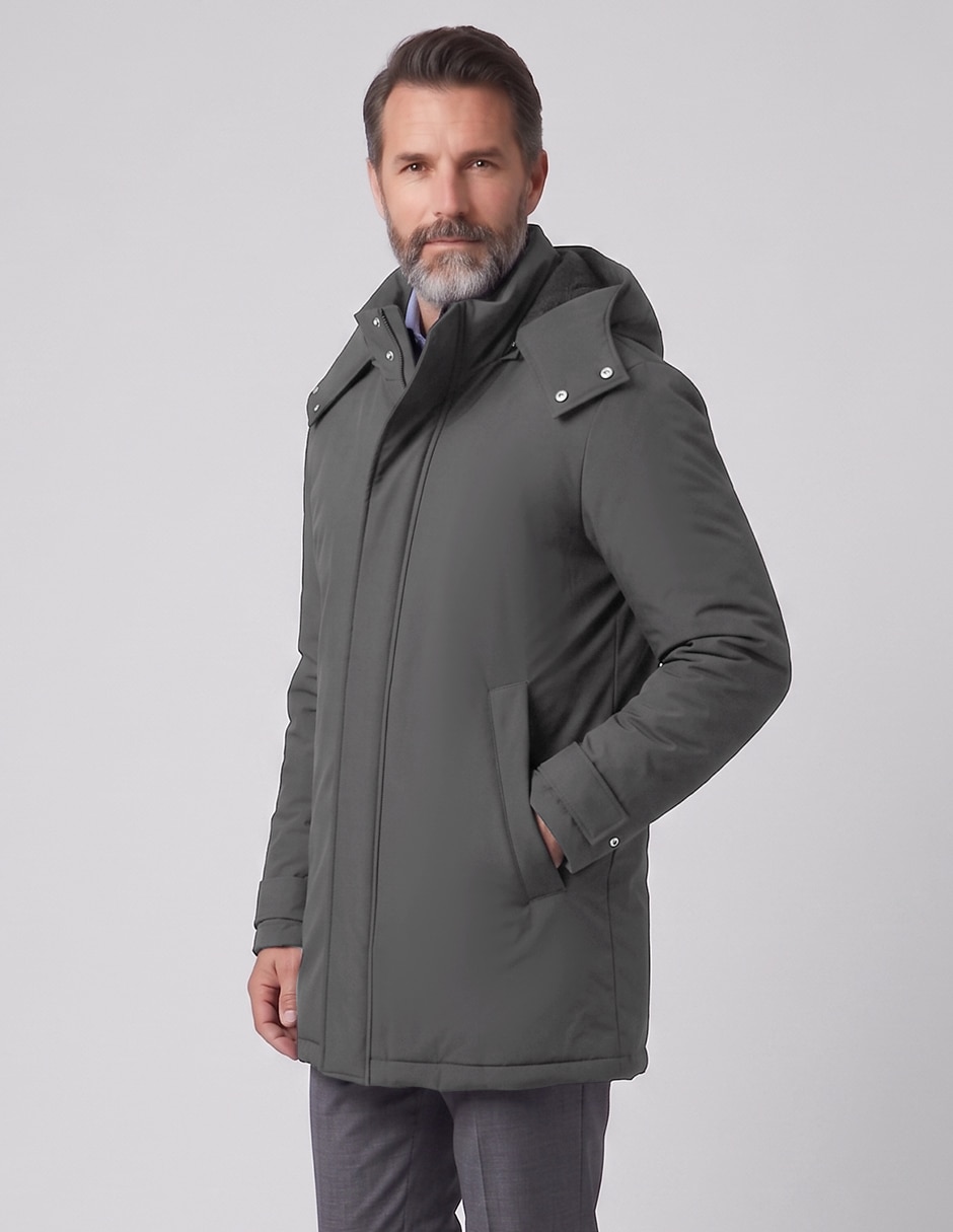 Abrigo con capucha para hombre