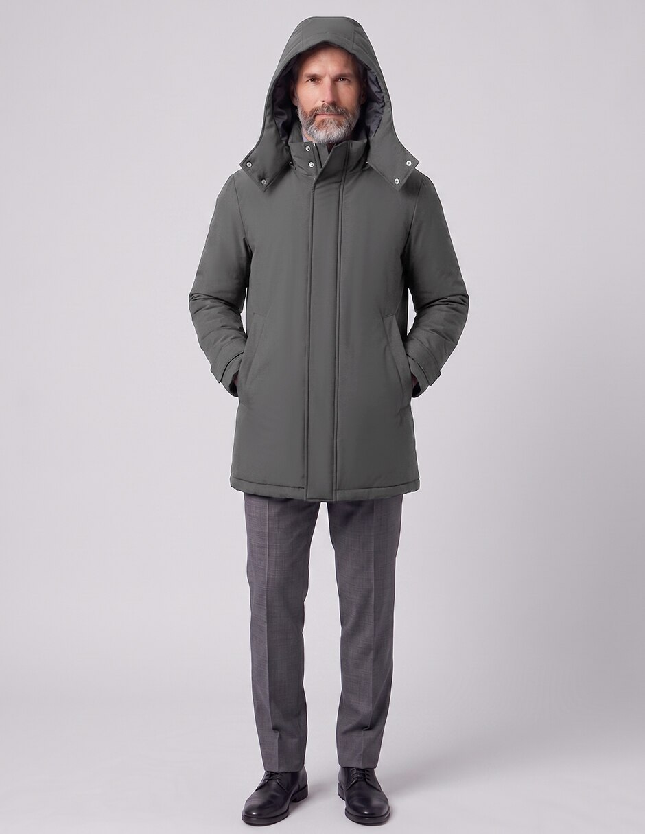 Abrigo con capucha para hombre 4