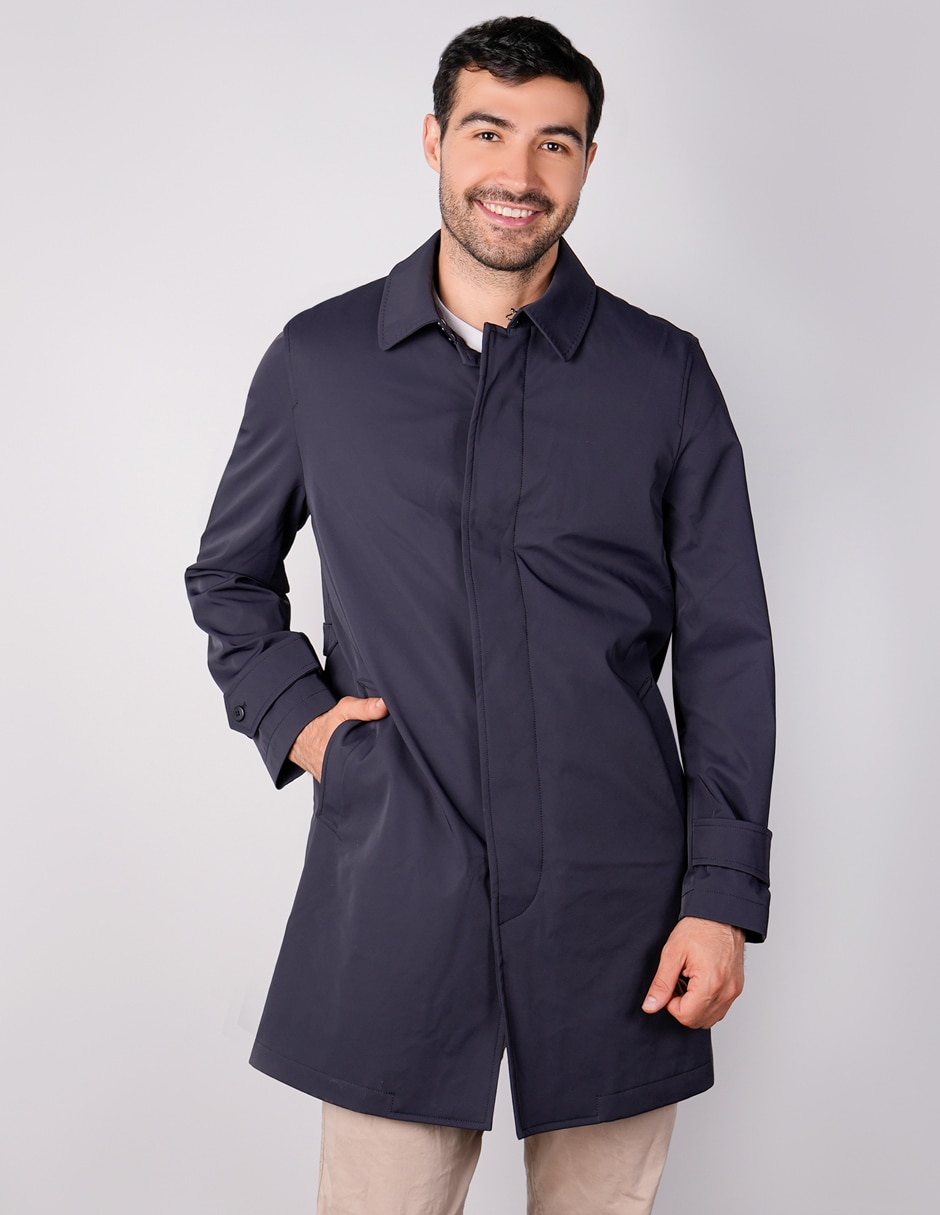 Abrigo impermeable con bolsillos para hombre