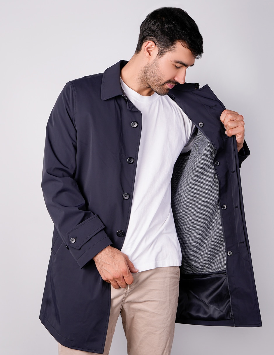 Abrigo impermeable con bolsillos para hombre 2